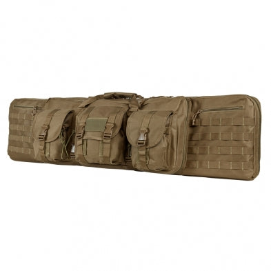 NCSTAR DOUBLE CARBINE CASE 46" TAN NYLON W/ SHOULDER STRAPS AND 3 ACC POCKETS