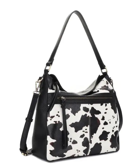 JESSIE & JAMES DAKOTA CONCEALED CARRY LOCK AND KEY HOBO BAG 12 H X 13 W X 5.5 D ( BLACK/COW 0