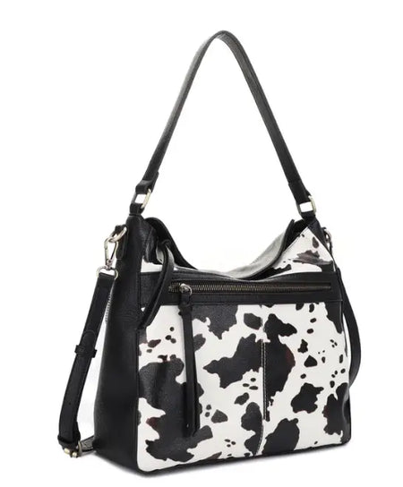 JESSIE & JAMES DAKOTA CONCEALED CARRY LOCK AND KEY HOBO BAG 12 H X 13 W X 5.5 D ( BLACK/COW 0