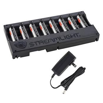 STREAMLIGHT 8 UNIT SL-B26 BANK CHARGER 120V/100V AC INCLUDES (8) SL-B26 BATTERIES