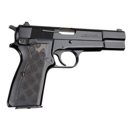 HOGUE BROWNING HIPOWER CHECKERED G10 GMASCUS BLACK/GREY