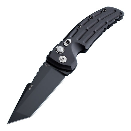 HOGUE AUTO KNIFE EX-A01 3.5" TANTO BLADE BLACK ALUMINUM FRAME MATTE BLACK