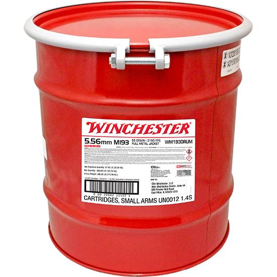 Winchester 5.56x45mm NATO Lake City USA 62gr FMJ Ammo