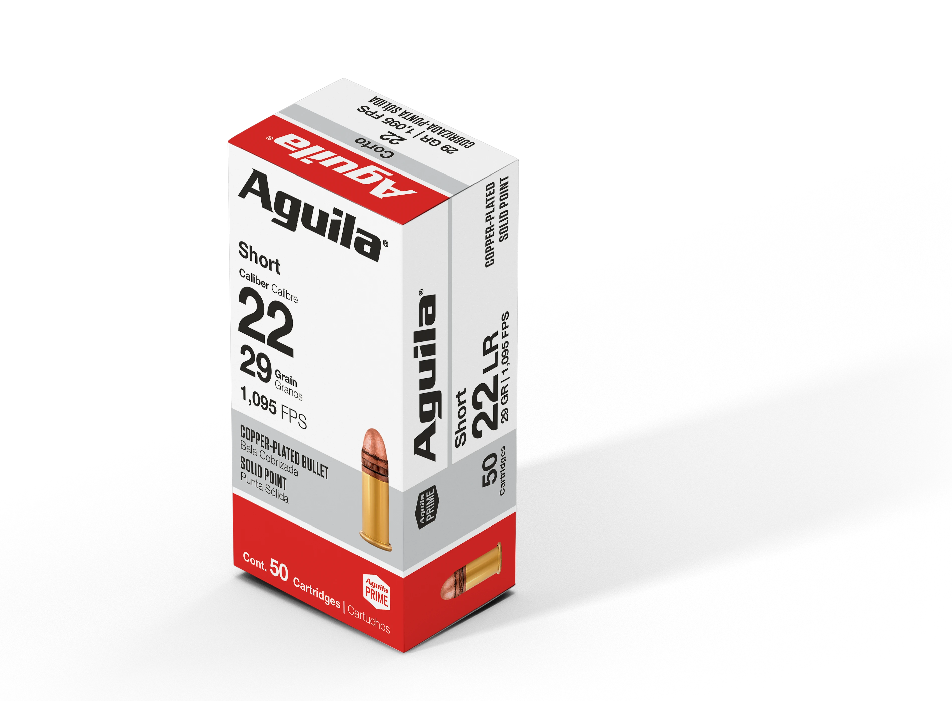 Aguila 1B220110 Super Extra Hi-Velocity Copper Plated Solid Point 29 Grain .22 Short 1095 fps