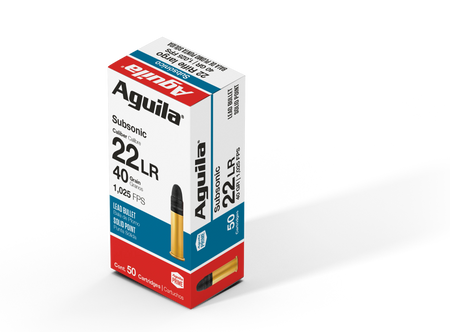 Aguila .22 Long Rifle Subsonic 40gr Lead Solid Point Ammo