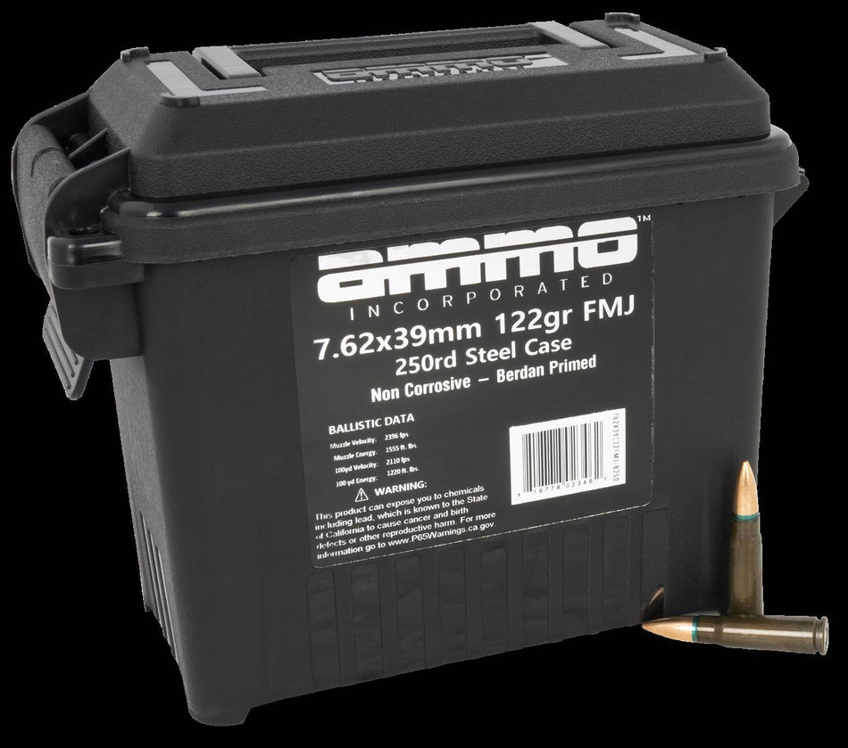 Ammo Inc 7.62x39mm Signature Target 122gr FMJ Ammo