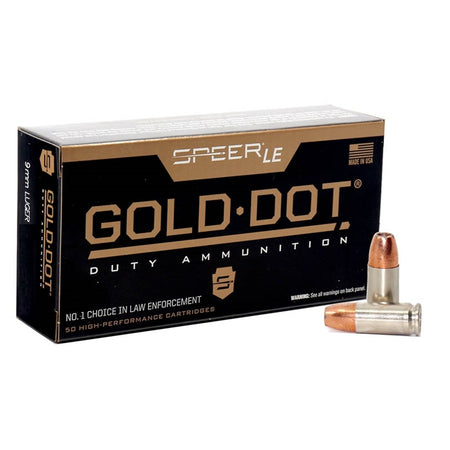 Speer 9mm Luger / Parabellum Gold Dot LE Duty 115gr JHP Ammo