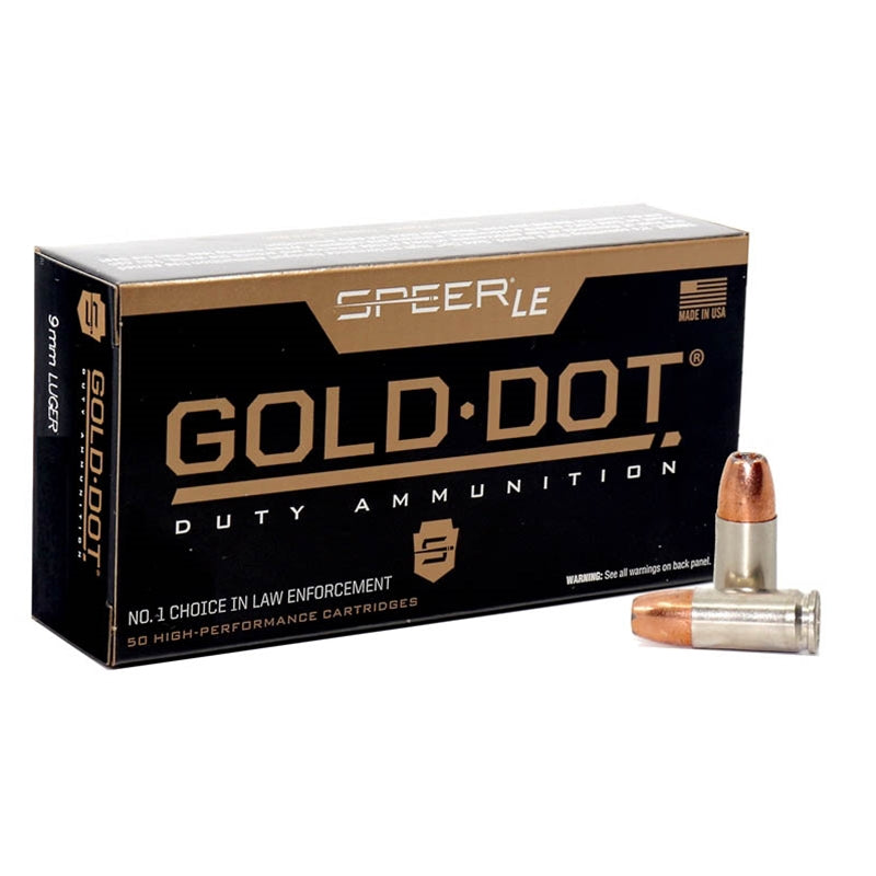Speer 9mm Luger / Parabellum Gold Dot LE Duty 115gr JHP Ammo