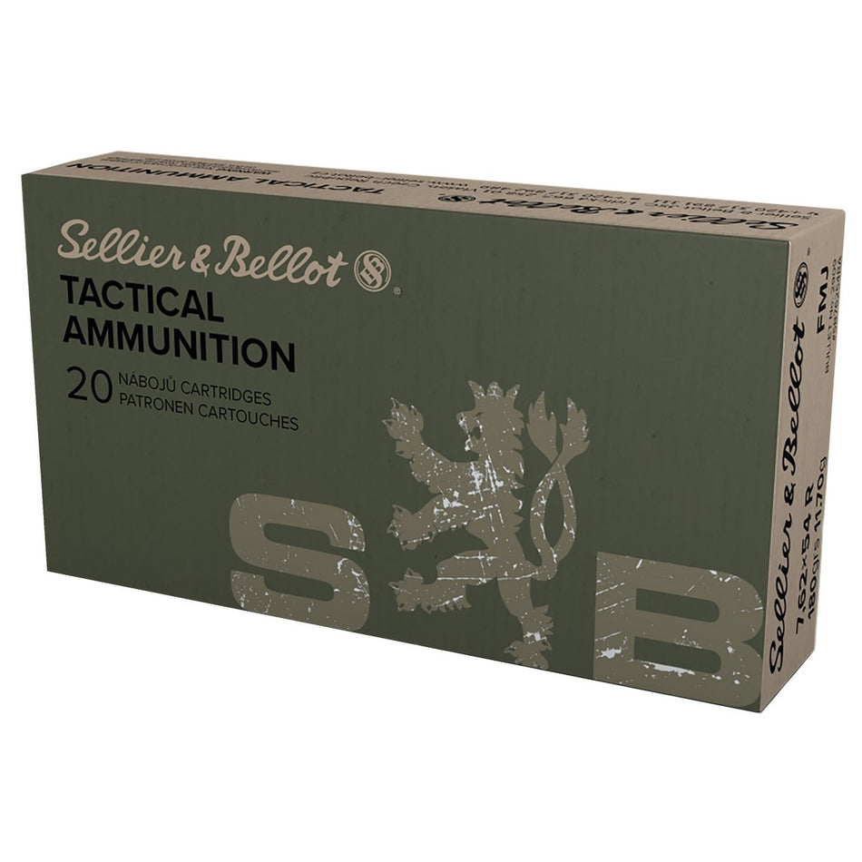 Sellier and Bellot 7.62x54mmR SELLIER & BELLOT Full Metal Jacket Target 180gr FMJ Ammo