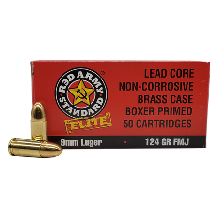 Century Arms 9mm Luger / Parabellum Red Army Standard Elite 124gr FMJ Ammo
