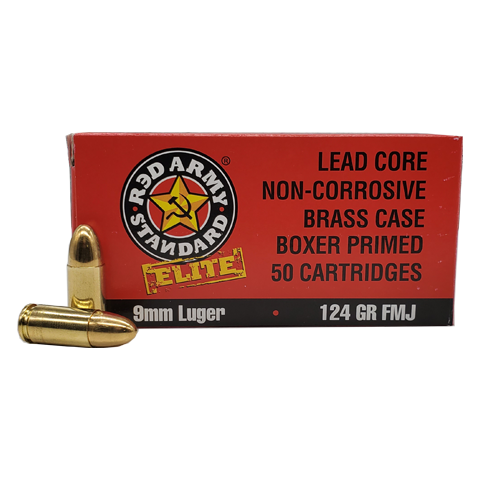 Century Arms 9mm Luger / Parabellum Red Army Standard Elite 124gr FMJ Ammo