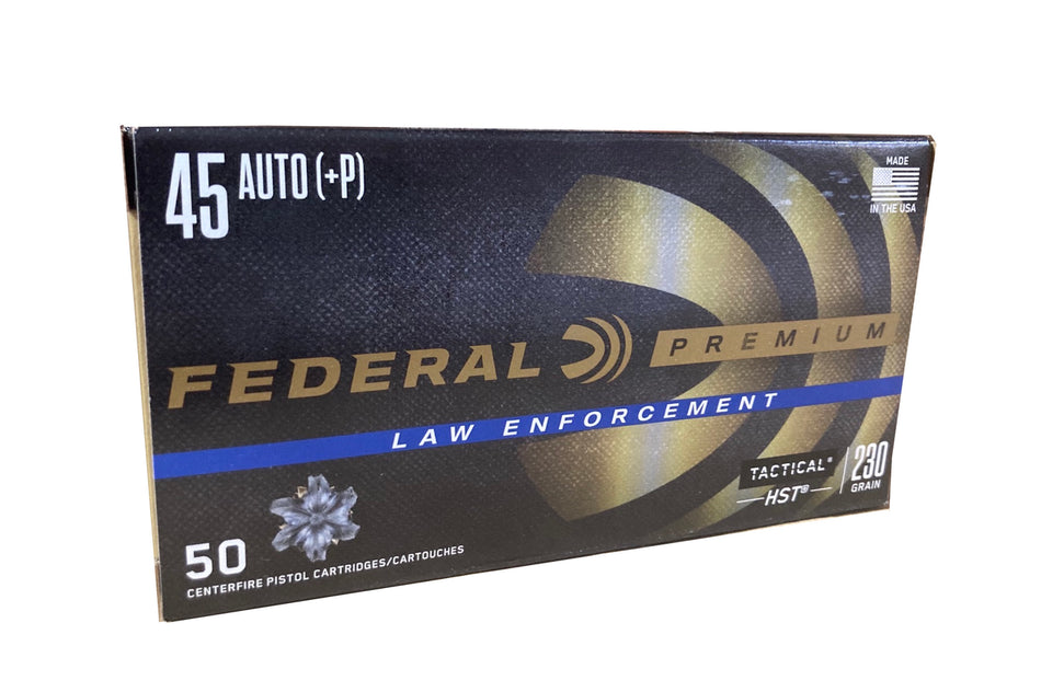 Federal .45 ACP/Auto Law Enforcement Tactical +P 230gr JHP Ammo
