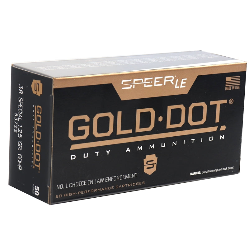 Speer .38 Special Gold Dot +P 125gr BHP Ammo