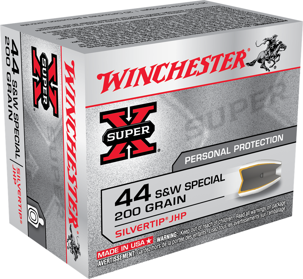Winchester .44 S&W Special SUPER X Centerfire Pistol Personal Defense 200gr JHP Ammo