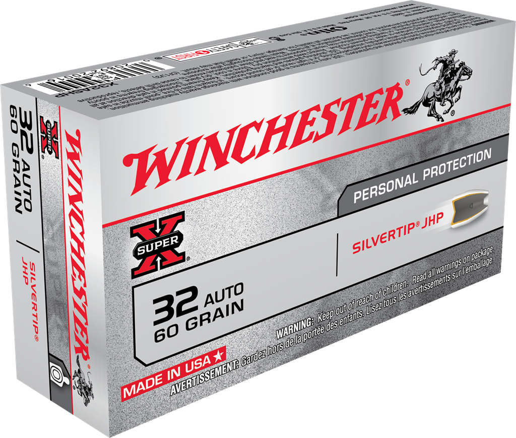Winchester .32 ACP SUPER X Centerfire Pistol Personal Defense 60gr JHP Ammo