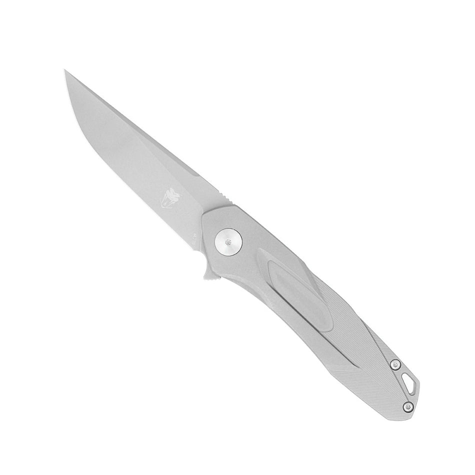 CobraTec Ace Titanium Flipper Folder M390 Knife Folding Blade Silver