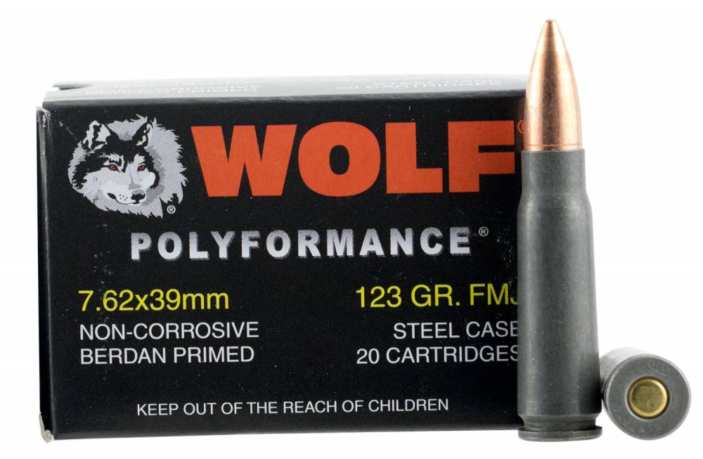 Wolf 7.62x39 122gr FMJ Ammo