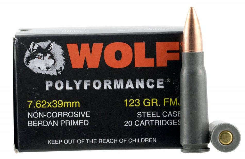Wolf 7.62x39 122gr FMJ Ammo