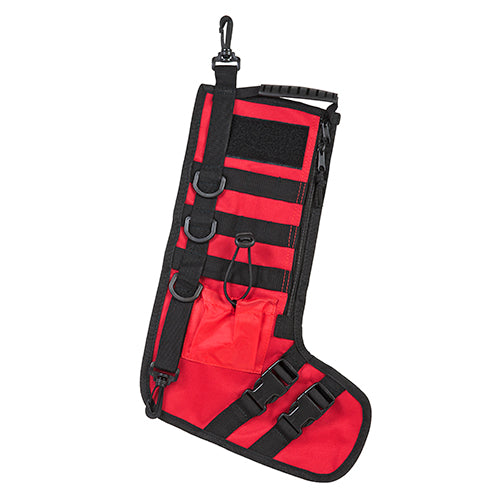 NC STAR TACTICAL STOCKING HOLIDAY W/ HANDLE RED AND BLACK 15"X10.5"X6.5"