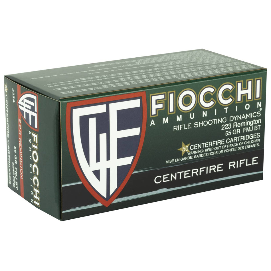 Fiocchi Shooting Dynamics 223 Remington 55gr FMJ-BT Ammo