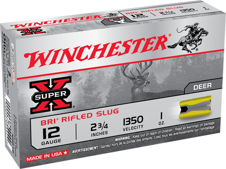 Winchester SUPER X BRI Rifled Slugs Hunting 12 Gauge 2.75 in 1 oz Slug