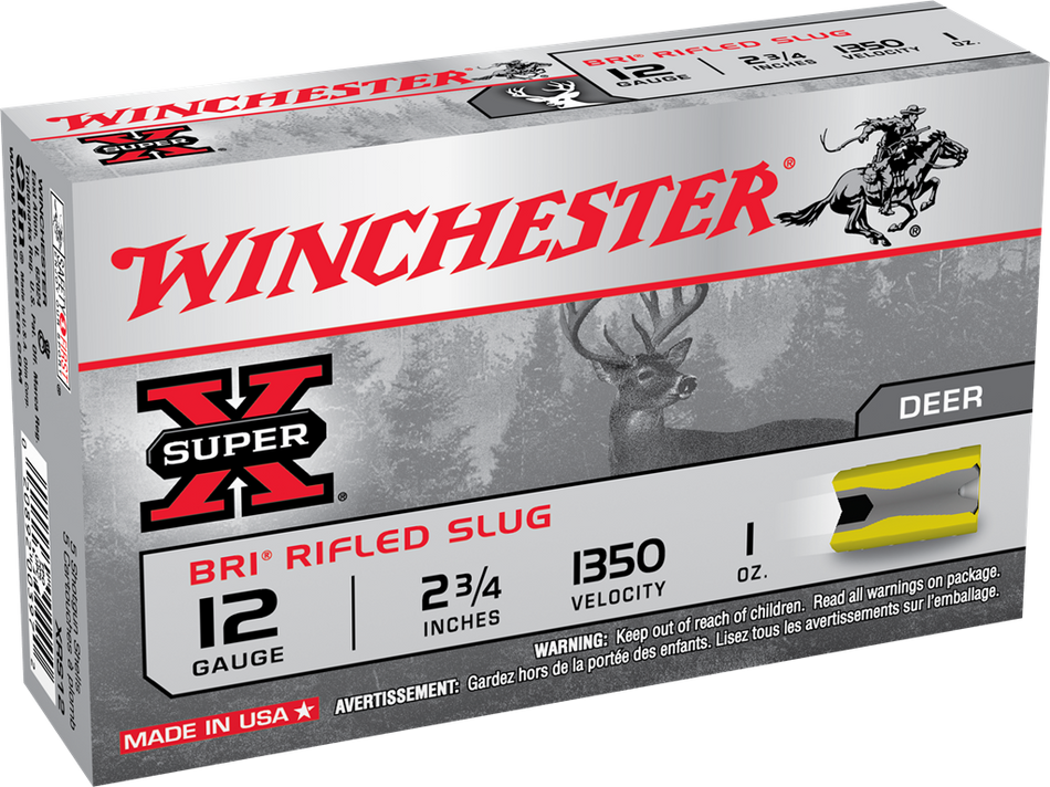 Winchester SUPER X BRI Rifled Slugs Hunting 12 Gauge 2.75 in 1 oz Slug