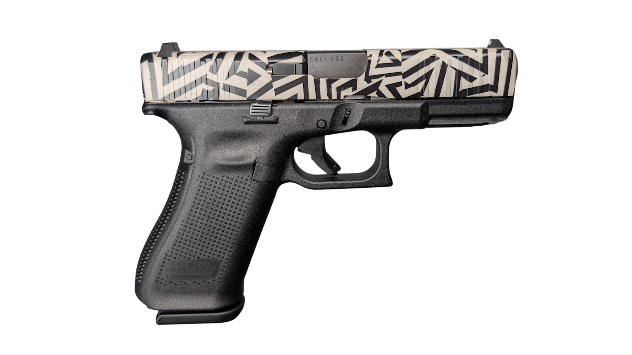 GLOCK 45 V HEX 9MM PISTOL 4" BLACK/WHITE/BLK SLIDE FXD 3-17RD MAGS