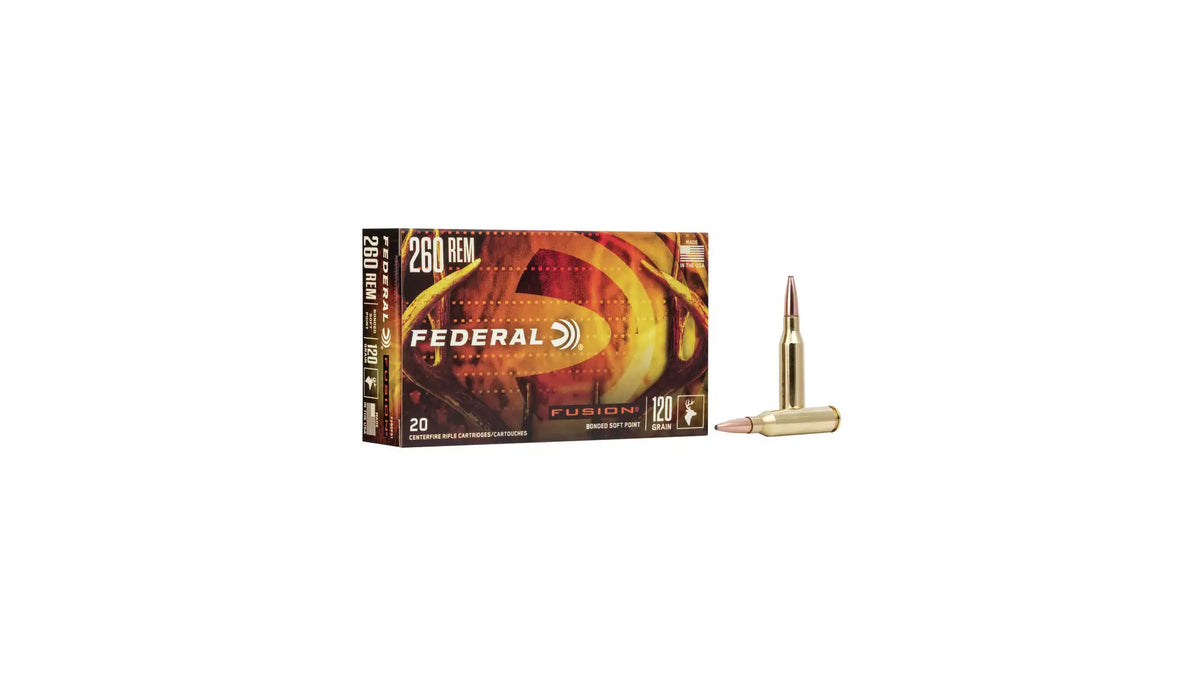 Federal .260 Remington FUSION Rifle Medium Game 120gr JSP Ammo