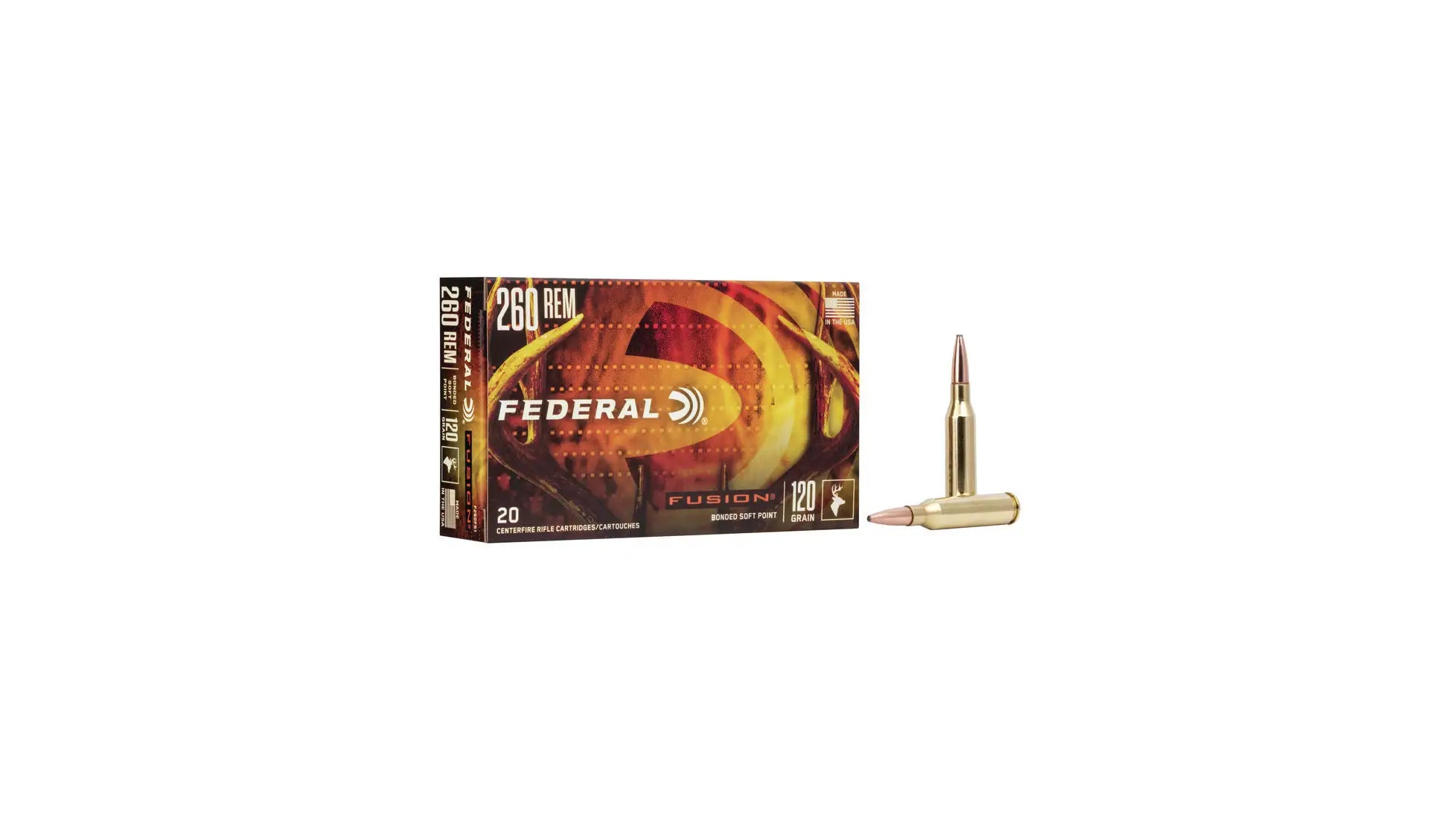 Federal .260 Remington FUSION Rifle Medium Game 120gr JSP Ammo