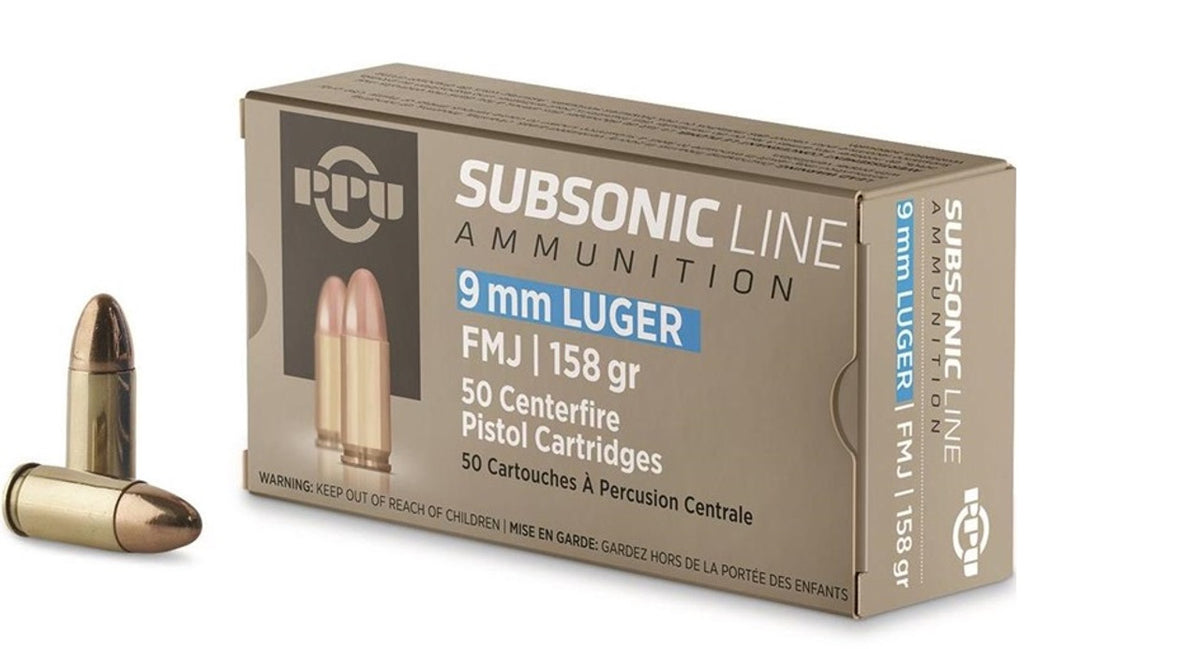Prvi Partizan 9mm Luger / Parabellum SUBSONIC LINE 158gr FMJ Ammo