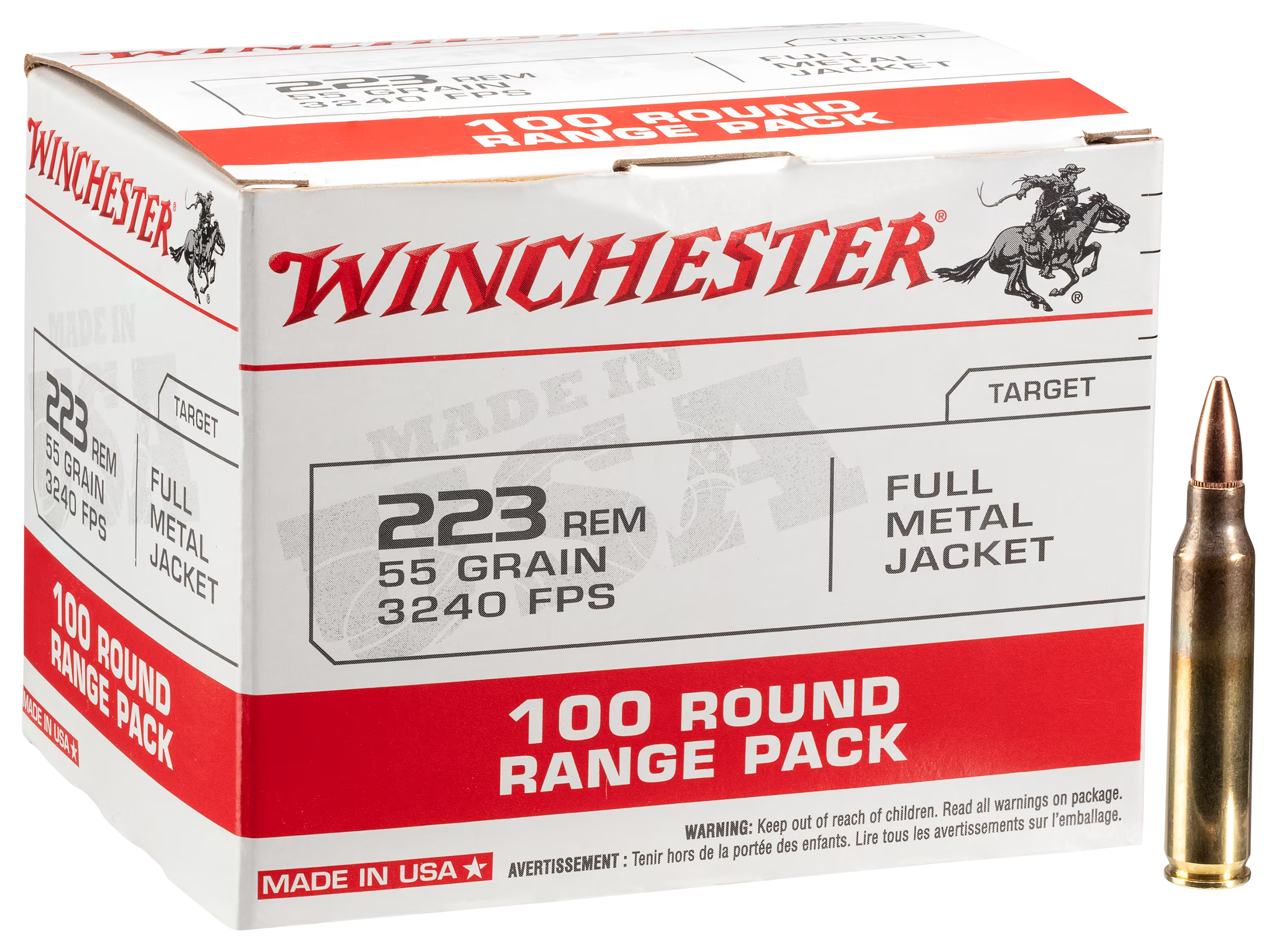 Winchester .223 Remington USA 55gr FMJ Ammo