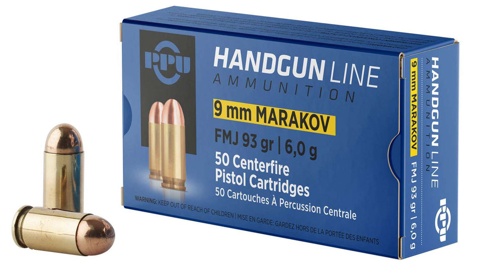 Prvi Partizan 9mm Makarov HANDGUN LINE 93gr FMJ Ammo