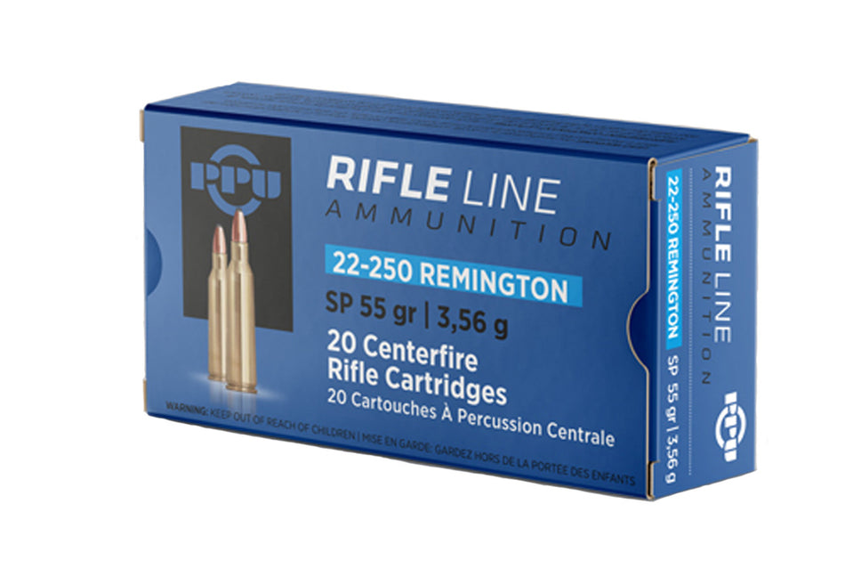 Prvi Partizan .22-250 Remington PPUCenterfire 55gr JSP Ammo