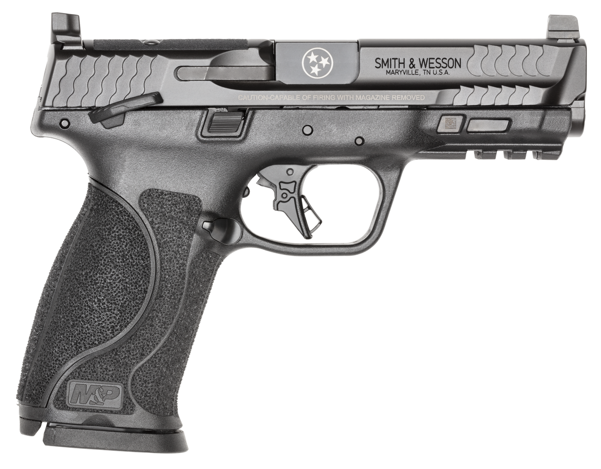 dSMITH & WESSON M&P 9 M2.0 9MM 4.25" M.S. O.R. 2-17RD BLK TN LOGO ENGRAVED