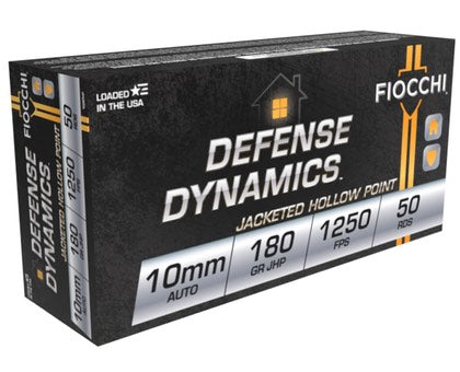 Fiocchi 10mm Auto  180gr JHP Ammo