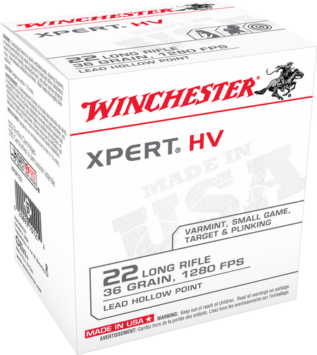 Winchester .22 Long Rifle USA WHITE BOX Xpert HV Varmint 36gr Solid Ammo