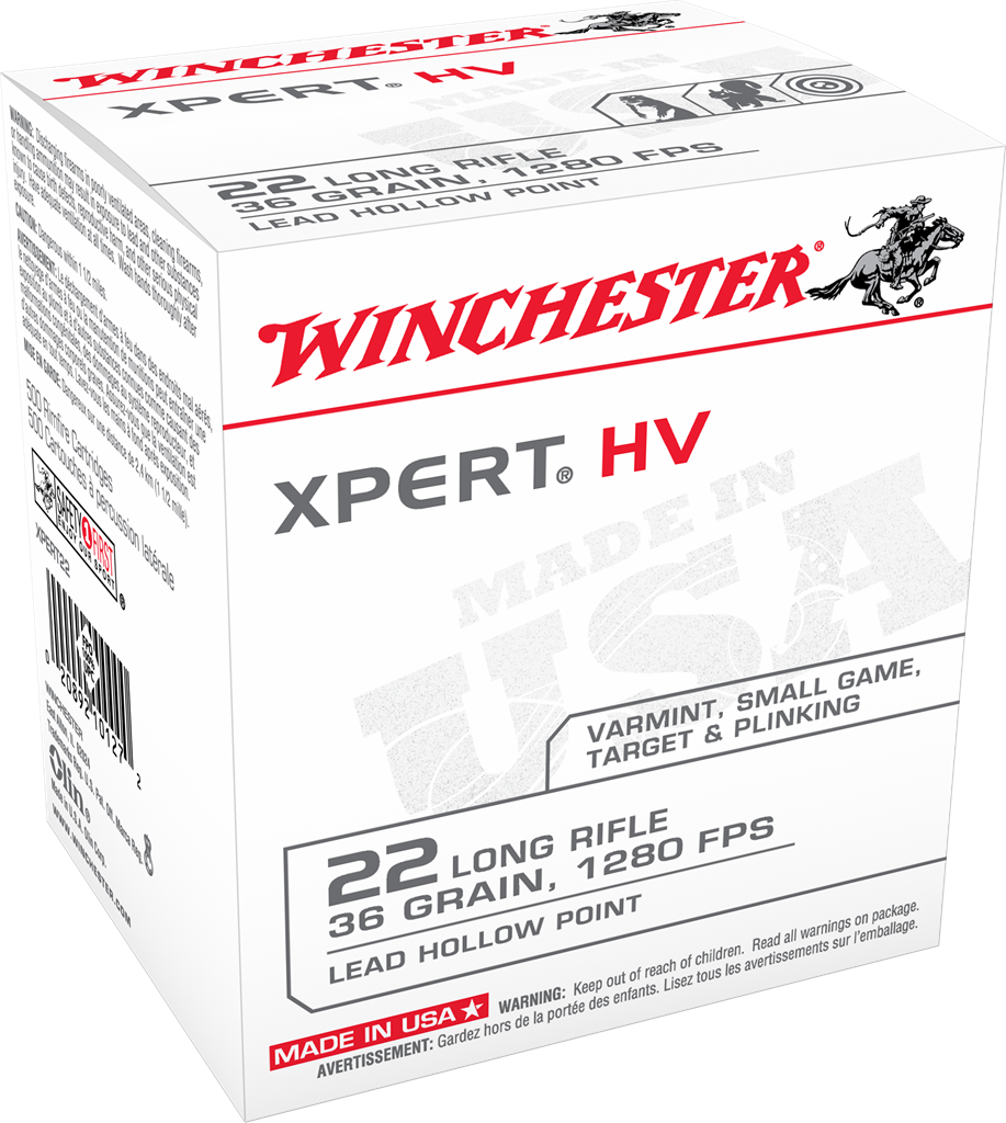 Winchester .22 Long Rifle USA WHITE BOX Xpert HV Varmint 36gr Solid Ammo