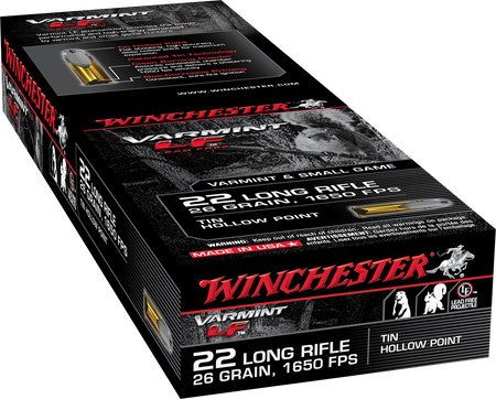 Winchester .22 Long Rifle VARMINT LF Lead Free Hunting 26gr JHP Ammo