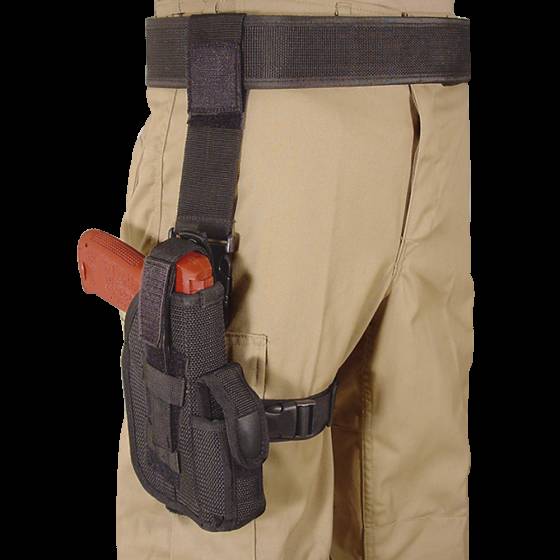 VOODOO TACTICAL DROP LEG DUTY HOLSTER LEFT HAND (BLACK)
