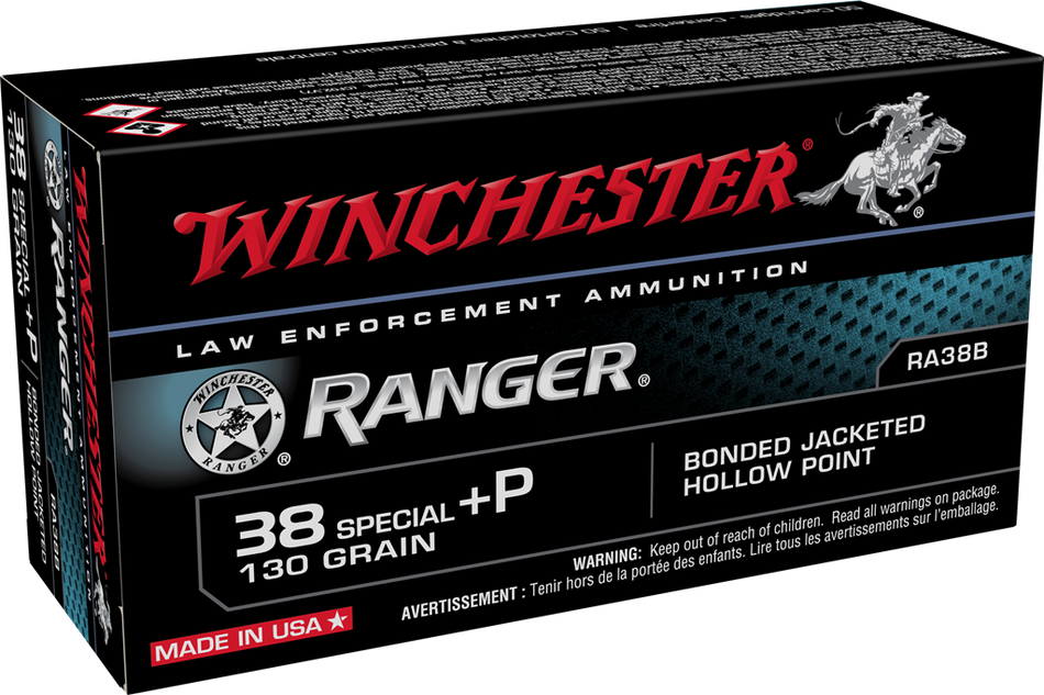 Winchester .38 Special Ranger LE +P 130gr BHP Ammo