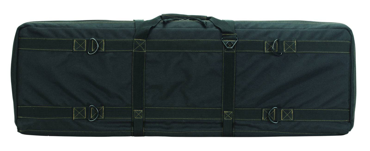 VOODOO TACTICAL 36" PADDED WEAPONS CASE WITH DIE CUT MOLLE(BLACK WITH COYOTE)