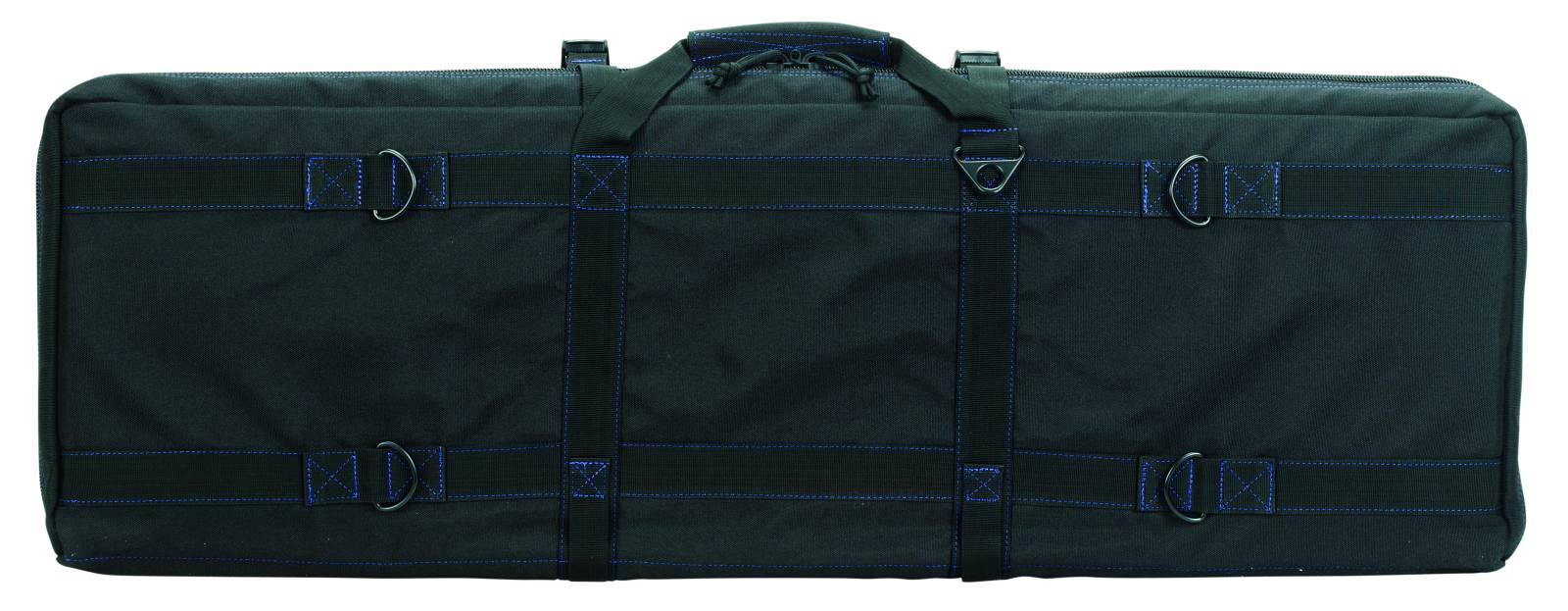 VOODOO TACTICAL 36" PADDED WEAPONS CASE WITH DIE CUT MOLLE(BLACK WITH BLUE)
