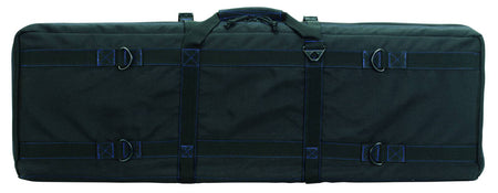 VOODOO TACTICAL 36" PADDED WEAPONS CASE WITH DIE CUT MOLLE(BLACK WITH BLUE)