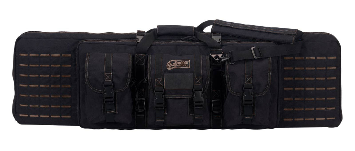 VOODOO TACTICAL 42" PADDED WEAPONS CASE WITH DIE CUT MOLLE (BLACK WITH COYOTE)