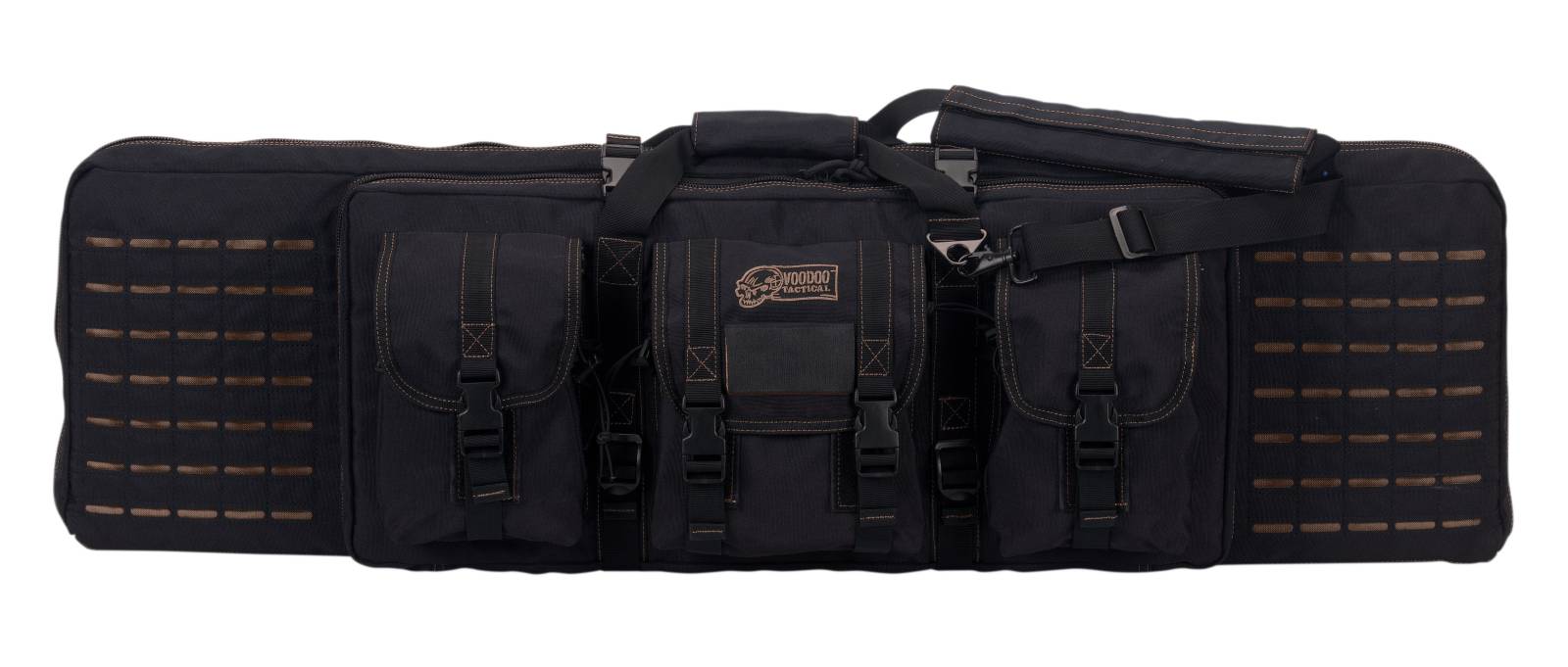 VOODOO TACTICAL 42" PADDED WEAPONS CASE WITH DIE CUT MOLLE (BLACK WITH COYOTE)
