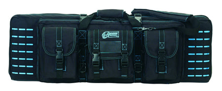 VOODOO TACTICAL 36" PADDED WEAPONS CASE WITH DIE CUT MOLLE (BLACK WITH TEAL STITCHING)