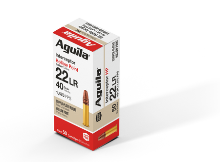 Aguila .22 LR Interceptor 40gr HP Ammo
