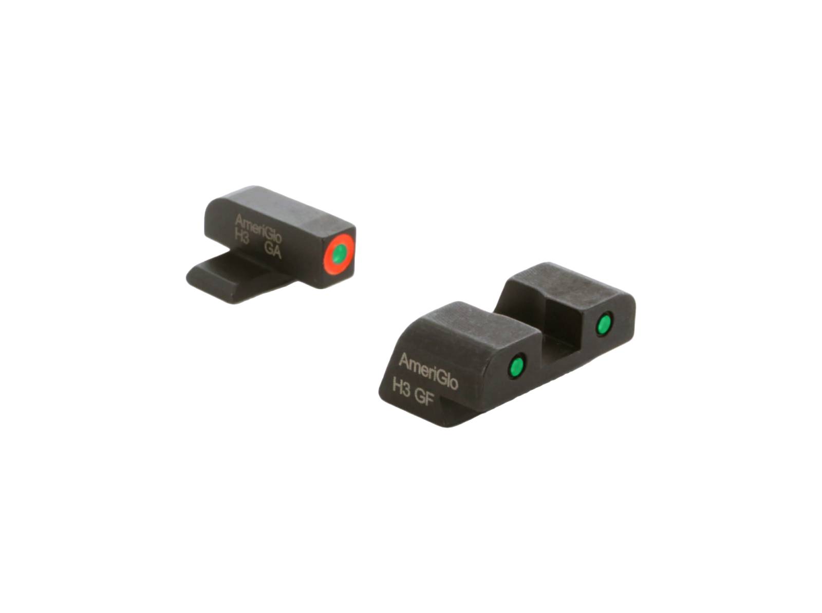 AMERIGLO NIGHT SIGHT SET SPRINGFIELD HELLCAT STD GREEN/ORANGE FRONT GREEN/BLACK REAR