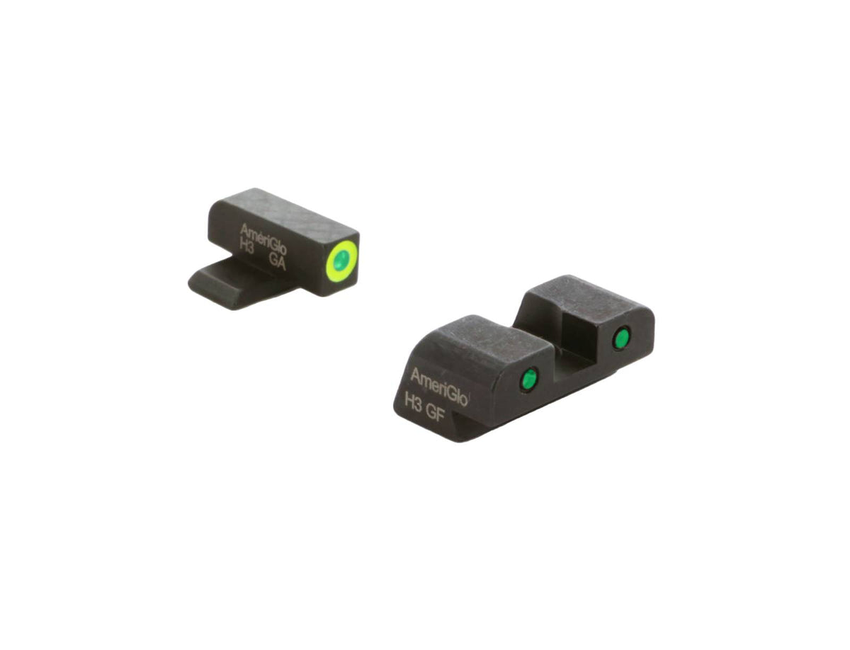AMERIGLO NIGHT SIGHT SET SPRINGFIELD HELLCAT STD GREEN/GREEN FRONT GREEN/BLACK REAR