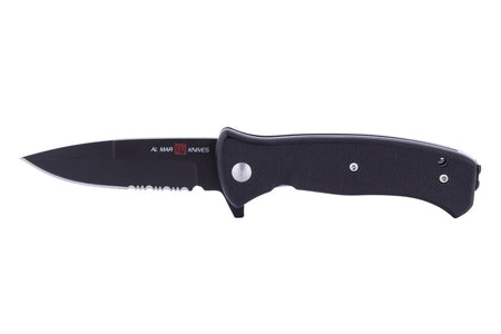 AL MAR KNIVES MINI S.E.R.E. 2020 NIGHT G-SERIES 3" D2 BLACK COMBO EDGE